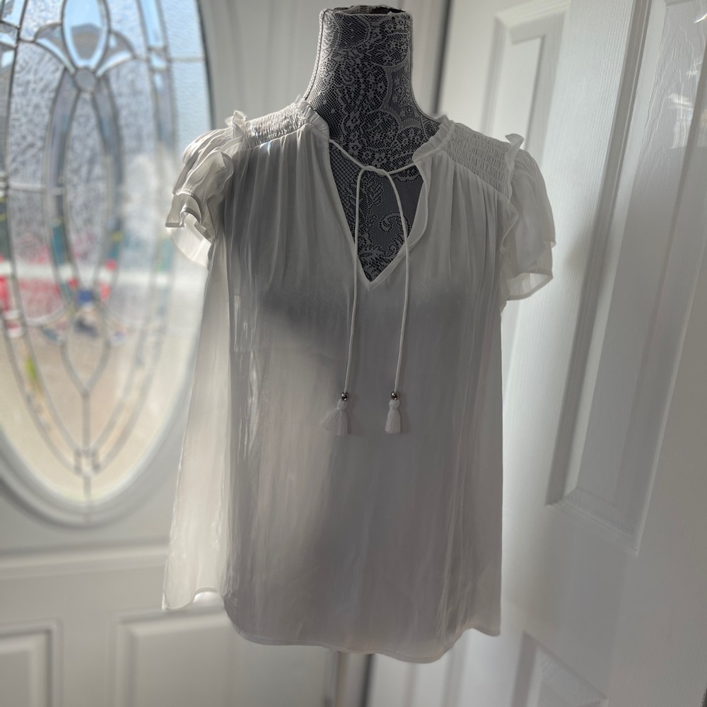 PAIGE Laramie Flutter-Sleeve Top blouse size Small - Picture 5 of 12